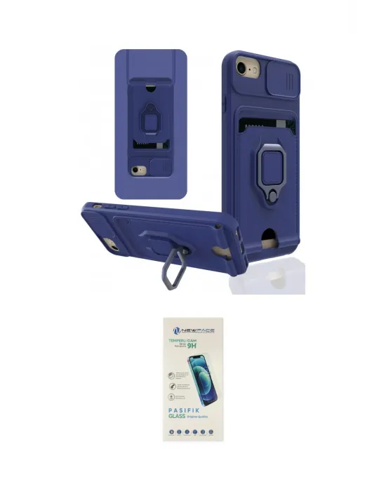 ieg™ iPhone 7 Kılıf Vadi Form Prime - Şeffaf Pasifik Cam Ekran Koruyucu