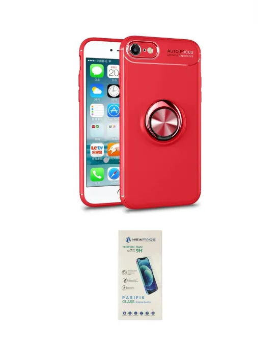 ieg™ iPhone 7 Kılıf Yankı Form Prime - Şeffaf Pasifik Cam Ekran Koruyucu
