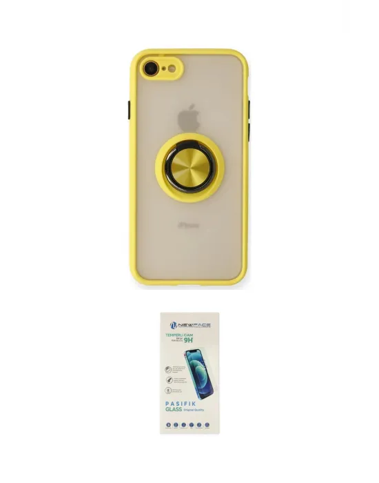 ieg™ iPhone 7 Kılıf Yörünge Çizgi - Şeffaf Pasifik Cam Ekran Koruyucu