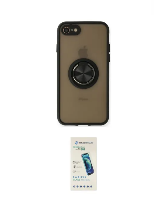ieg™ iPhone 7 Kılıf Yörünge Çizgi - Şeffaf Pasifik Cam Ekran Koruyucu