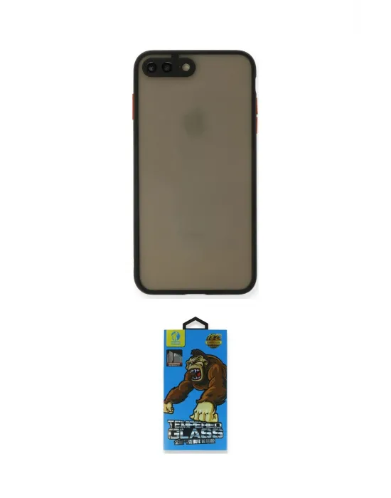 ieg™ iPhone 7 Plus Kılıf Ahenk Çizgi Serisi - Beyaz 18D Cam Ekran Koruyucu