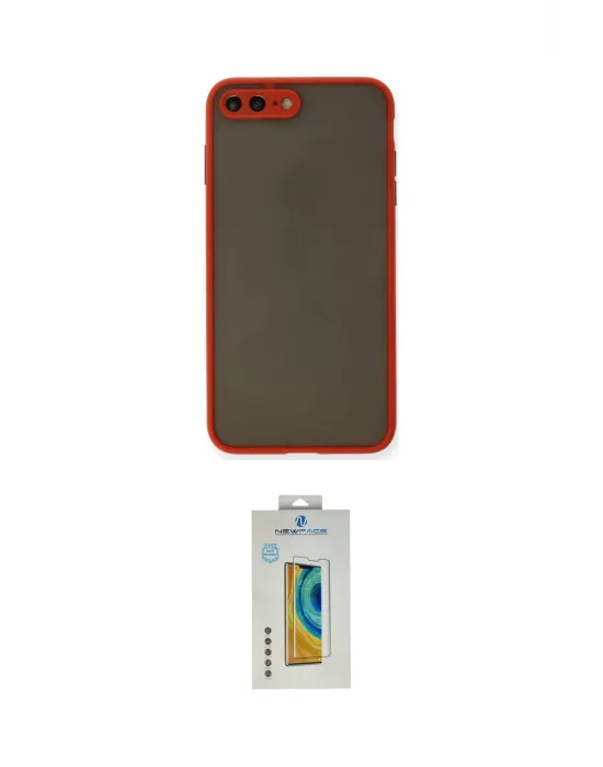 ieg™ iPhone 7 Plus Kılıf Ahenk Çizgi Serisi - Beyaz Polymer Nano Ekran Koruyucu