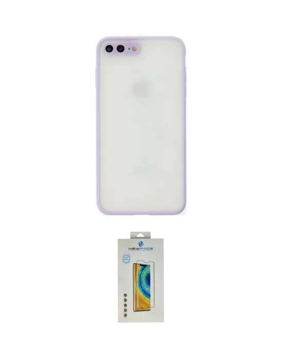 ieg™ iPhone 7 Plus Kılıf Ahenk Çizgi Serisi - Beyaz Polymer Nano Ekran Koruyucu