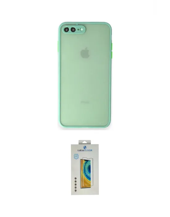 ieg™ iPhone 7 Plus Kılıf Ahenk Çizgi Serisi - Beyaz Polymer Nano Ekran Koruyucu