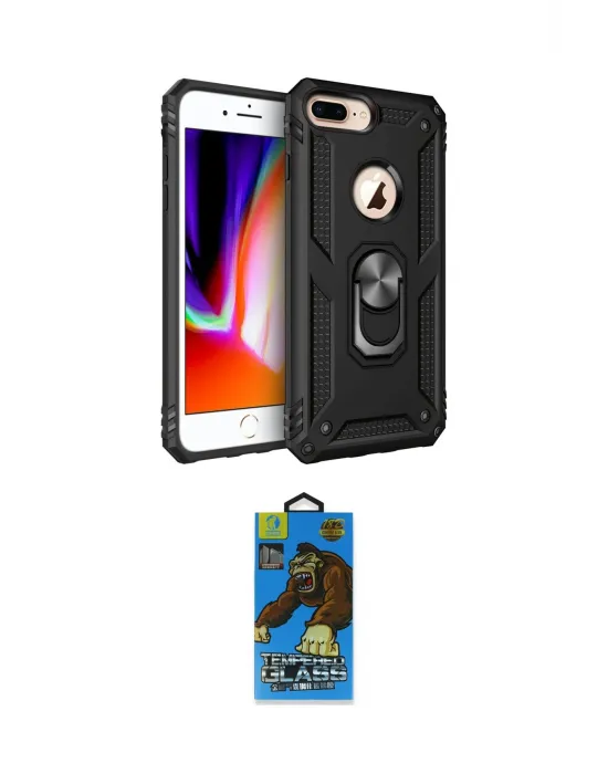 ieg™ iPhone 7 Plus Kılıf Ahenk Klasik Koleksiyonu - Beyaz 18D Cam Ekran Koruyucu
