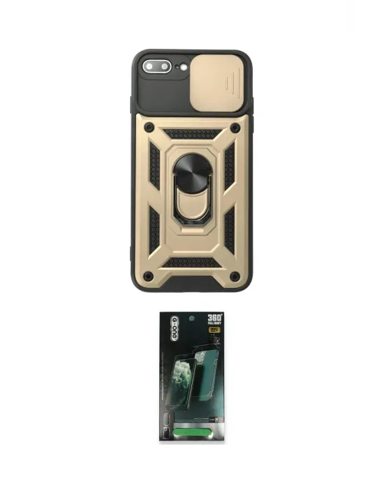 ieg™ iPhone 7 Plus Kılıf Ahenk Klasik - Şeffaf 360 Full Body Arka Koruyucu