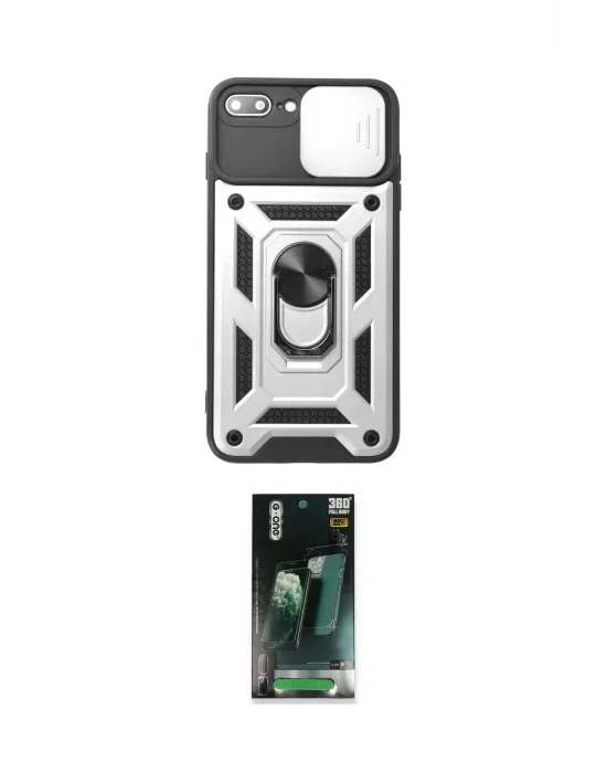 ieg™ iPhone 7 Plus Kılıf Ahenk Klasik - Şeffaf 360 Full Body Arka Koruyucu