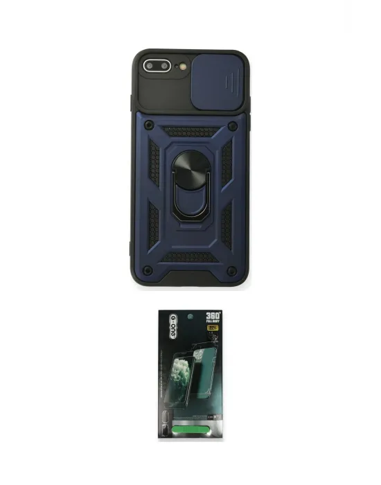 ieg™ iPhone 7 Plus Kılıf Ahenk Klasik - Şeffaf 360 Full Body Arka Koruyucu