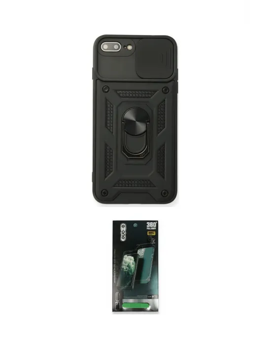 ieg™ iPhone 7 Plus Kılıf Ahenk Klasik - Şeffaf 360 Full Body Arka Koruyucu