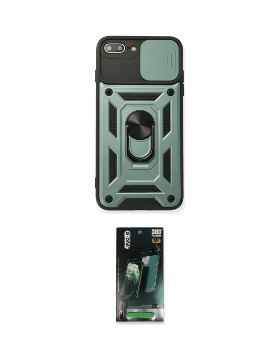ieg™ iPhone 7 Plus Kılıf Ahenk Klasik - Şeffaf 360 Full Body Arka Koruyucu
