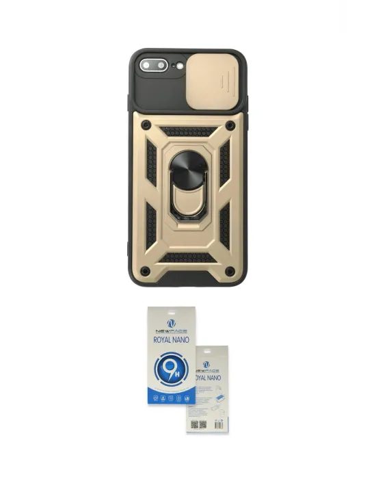 ieg™ iPhone 7 Plus Kılıf Ahenk Klasik - Şeffaf Royal Nano Ekran Koruyucu