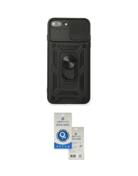 ieg™ iPhone 7 Plus Kılıf Ahenk Klasik - Şeffaf Royal Nano Ekran Koruyucu