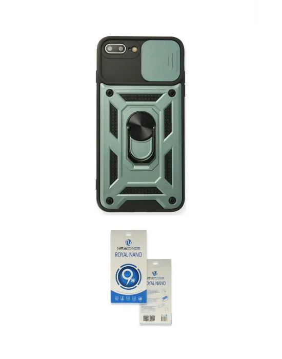 ieg™ iPhone 7 Plus Kılıf Ahenk Klasik - Şeffaf Royal Nano Ekran Koruyucu