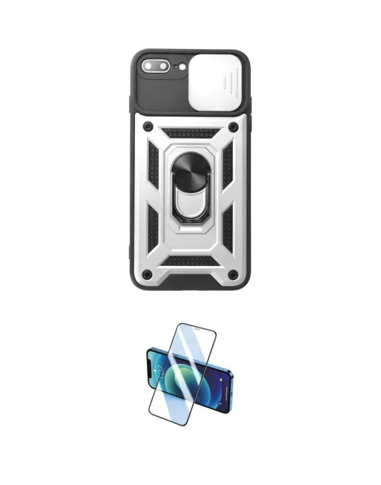 ieg™ iPhone 7 Plus Kılıf Ahenk Klasik - Siyah 3D Antistatik Seramik Nano Ekran Koruyucu