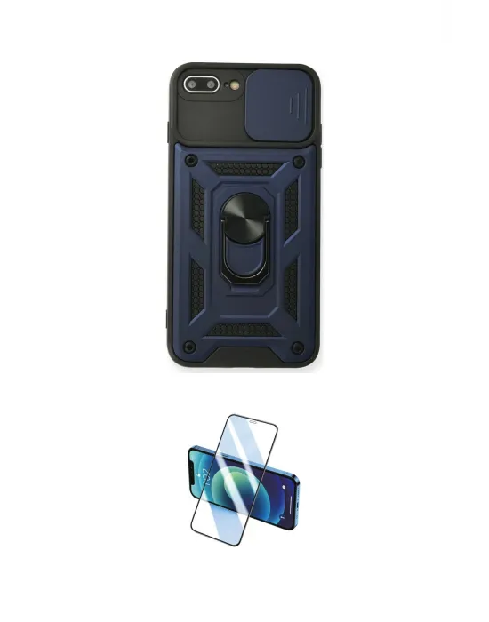 ieg™ iPhone 7 Plus Kılıf Ahenk Klasik - Siyah 3D Antistatik Seramik Nano Ekran Koruyucu