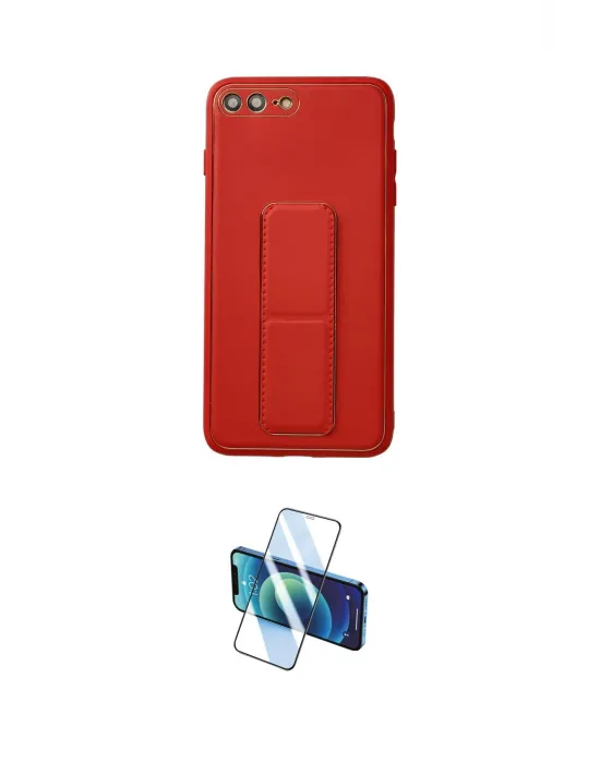 ieg™ iPhone 7 Plus Kılıf Akış Doku - Siyah 3D Antistatik Cam Ekran Koruyucu