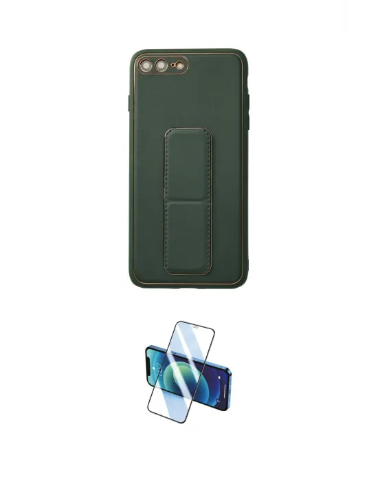 ieg™ iPhone 7 Plus Kılıf Akış Doku - Siyah 3D Antistatik Cam Ekran Koruyucu