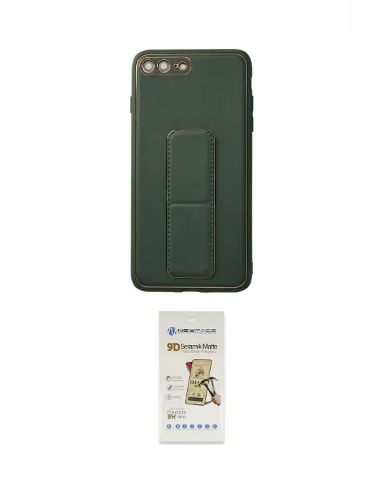 ieg™ iPhone 7 Plus Kılıf Akış Doku - Siyah Mat Seramik Nano Ekran Koruyucu