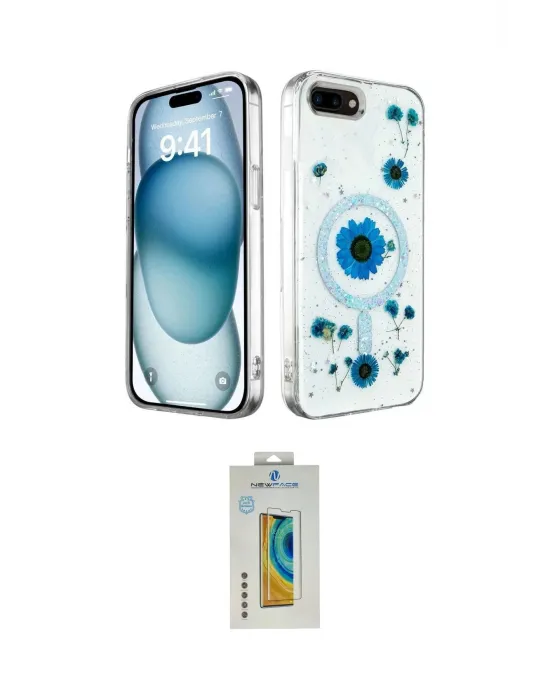 ieg™ iPhone 7 Plus Kılıf Kozmos Doku - Beyaz Polymer Nano Ekran Koruyucu