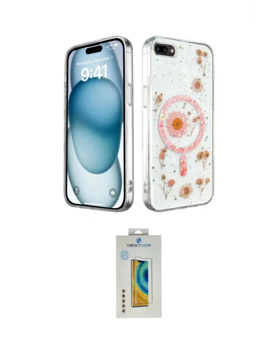 ieg™ iPhone 7 Plus Kılıf Kozmos Doku - Beyaz Polymer Nano Ekran Koruyucu