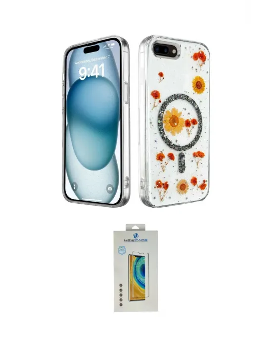 ieg™ iPhone 7 Plus Kılıf Kozmos Doku - Beyaz Polymer Nano Ekran Koruyucu