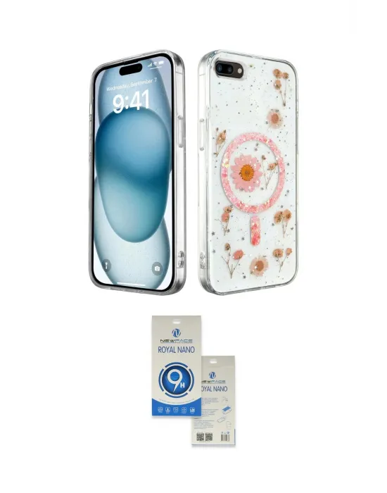 ieg™ iPhone 7 Plus Kılıf Kozmos Doku - Şeffaf Royal Nano Ekran Koruyucu