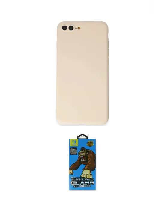 ieg™ iPhone 7 Plus Kılıf Kozmos Yansıma Özel Seri - Beyaz 18D Cam Ekran Koruyucu