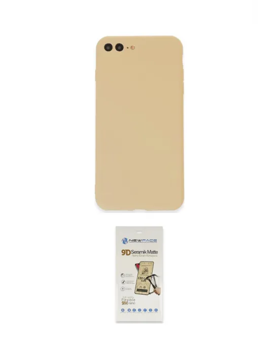 ieg™ iPhone 7 Plus Kılıf Kozmos Yansıma Özel Seri - Beyaz Mat Seramik Nano Ekran Koruyucu