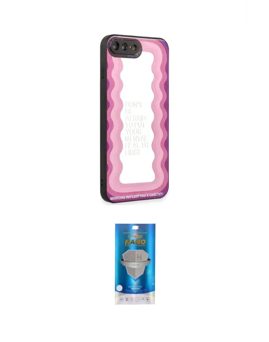 ieg™ iPhone 7 Plus Kılıf Odak Klasik Serisi - Şeffaf Royal Nano Ekran Koruyucu