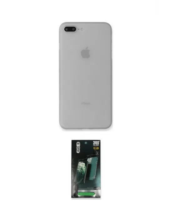 ieg™ iPhone 7 Plus Kılıf Yadigar Yansıma Serisi - Şeffaf 360 Full Body Arka Koruyucu