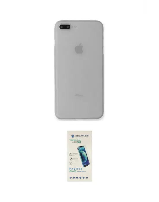 ieg™ iPhone 7 Plus Kılıf Yadigar Yansıma Serisi - Şeffaf Pasifik Cam Ekran Koruyucu