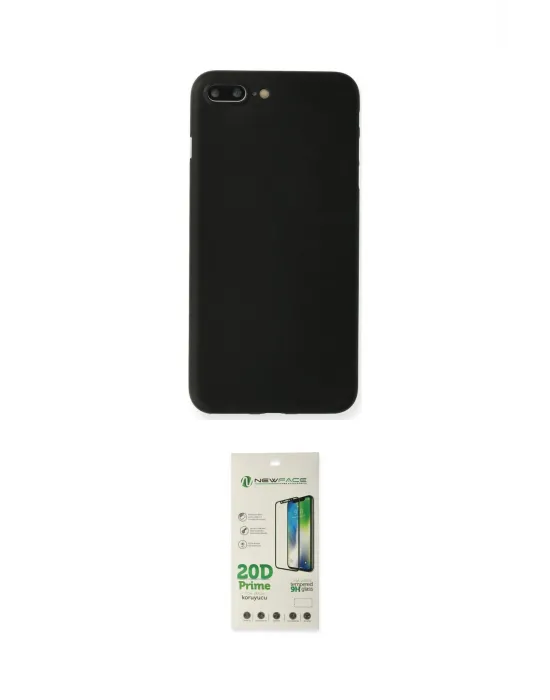 ieg™ iPhone 7 Plus Kılıf Yadigar Yansıma Serisi - Siyah 20D Premium Cam Ekran Koruyucu