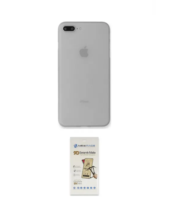 ieg™ iPhone 7 Plus Kılıf Yadigar Yansıma Serisi - Siyah Mat Seramik Nano Ekran Koruyucu