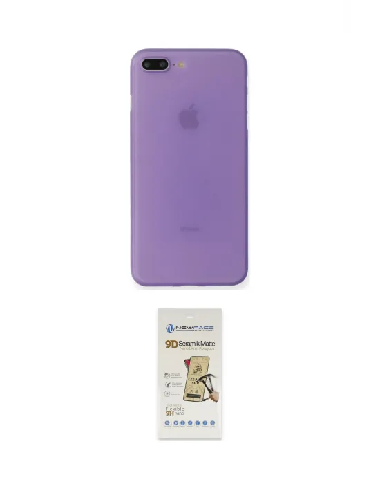 ieg™ iPhone 7 Plus Kılıf Yadigar Yansıma Serisi - Siyah Mat Seramik Nano Ekran Koruyucu