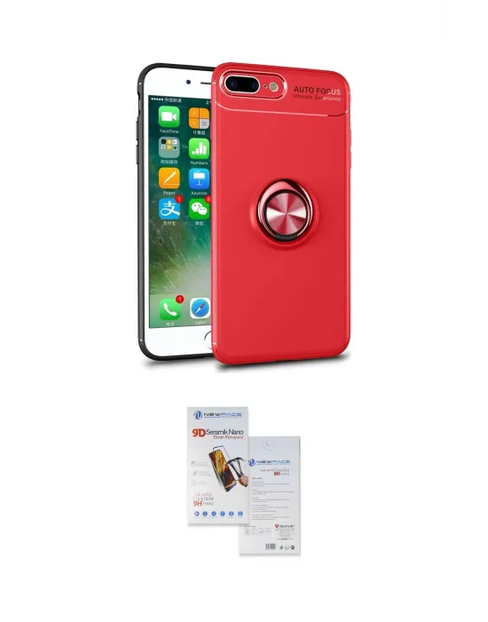 ieg™ iPhone 7 Plus Kılıf Yankı Form Prime - Siyah Seramik Nano Ekran Koruyucu