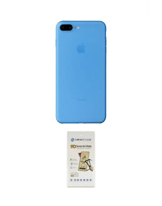 ieg™ iPhone 8 Plus Kılıf Yadigar Yansıma Serisi - Siyah Mat Seramik Nano Ekran Koruyucu