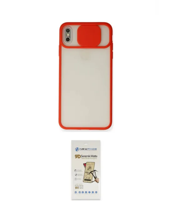 ieg™ iPhone X Kılıf Vadi Çizgi - Siyah Mat Seramik Nano Ekran Koruyucu