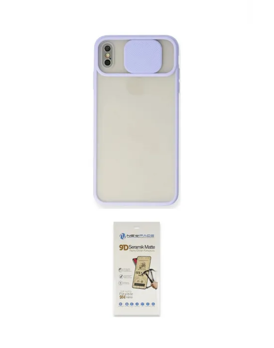 ieg™ iPhone X Kılıf Vadi Çizgi - Siyah Mat Seramik Nano Ekran Koruyucu