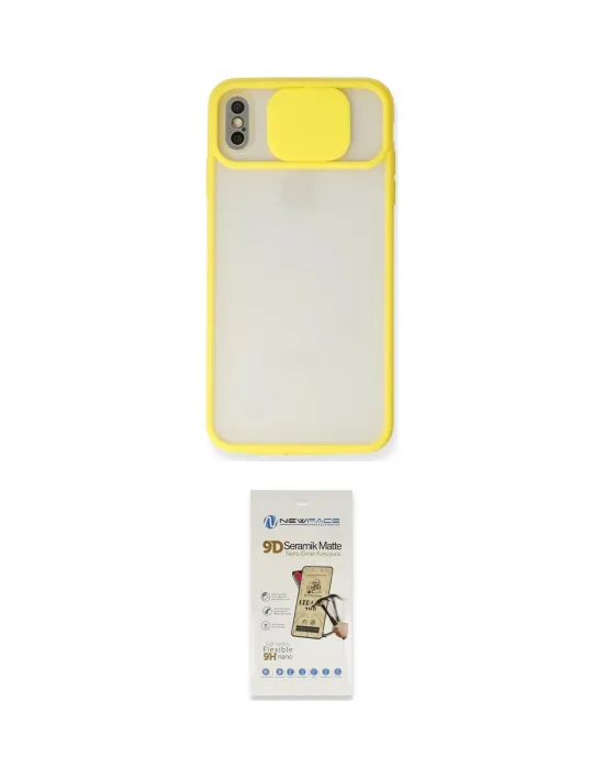 ieg™ iPhone X Kılıf Vadi Çizgi - Siyah Mat Seramik Nano Ekran Koruyucu