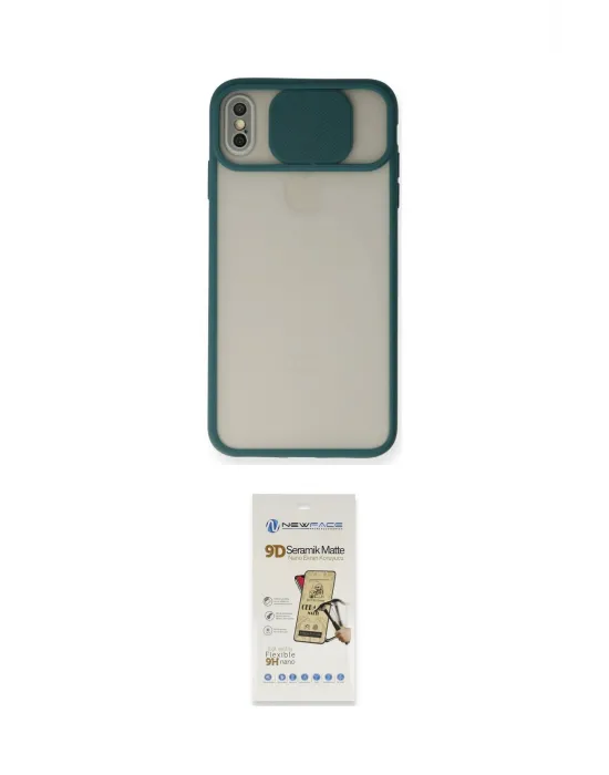 ieg™ iPhone X Kılıf Vadi Çizgi - Siyah Mat Seramik Nano Ekran Koruyucu