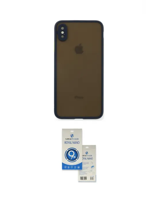 ieg™ iPhone XS Max Kılıf Ahenk Çizgi Serisi - Şeffaf Royal Nano Ekran Koruyucu