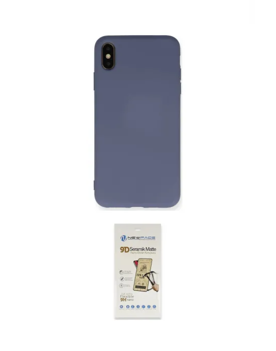 ieg™ iPhone XS Max Kılıf Ahenk Serisi - Siyah Mat Seramik Nano Ekran Koruyucu