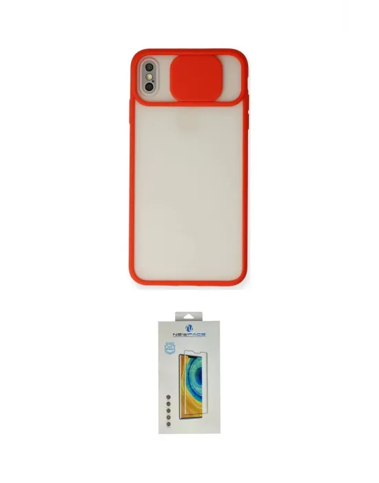 ieg™ iPhone XS Max Kılıf Vadi Çizgi - Siyah Polymer Nano Ekran Koruyucu
