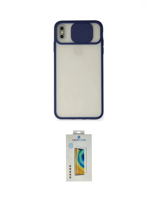 ieg™ iPhone XS Max Kılıf Vadi Çizgi - Siyah Polymer Nano Ekran Koruyucu