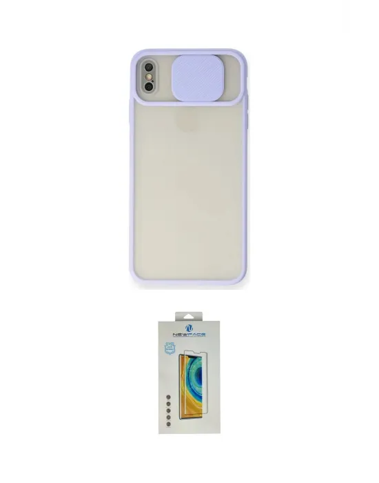 ieg™ iPhone XS Max Kılıf Vadi Çizgi - Siyah Polymer Nano Ekran Koruyucu