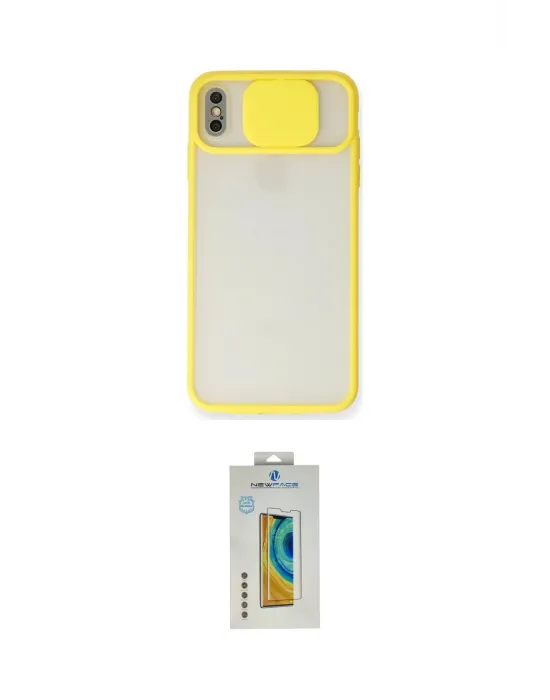 ieg™ iPhone XS Max Kılıf Vadi Çizgi - Siyah Polymer Nano Ekran Koruyucu