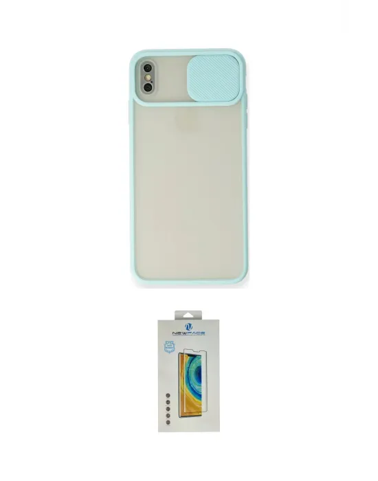 ieg™ iPhone XS Max Kılıf Vadi Çizgi - Siyah Polymer Nano Ekran Koruyucu