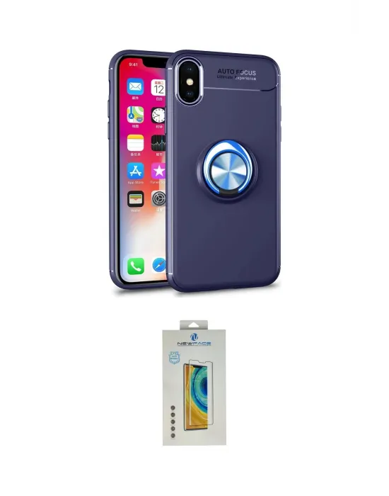 ieg™ iPhone XS Max Kılıf Yankı Form Prime - Siyah Polymer Nano Ekran Koruyucu