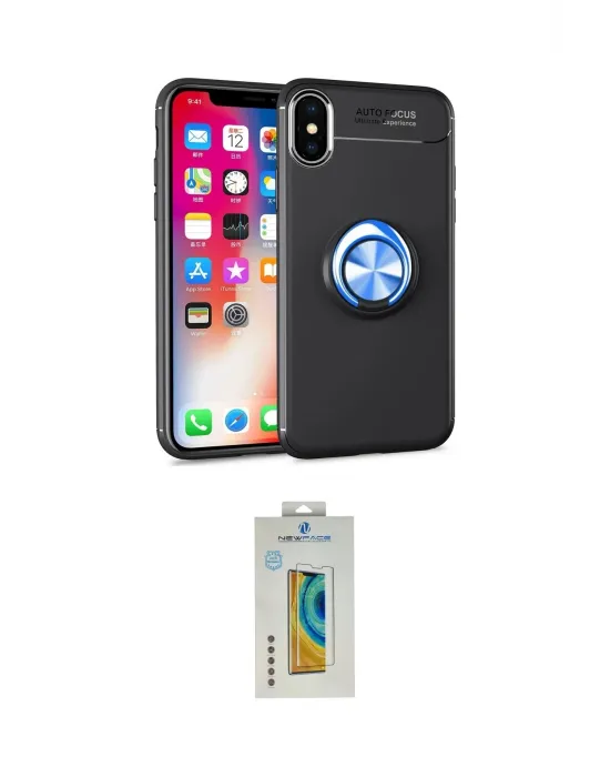 ieg™ iPhone XS Max Kılıf Yankı Form Prime - Siyah Polymer Nano Ekran Koruyucu
