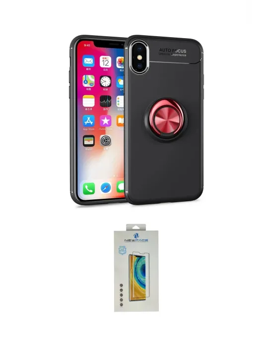 ieg™ iPhone XS Max Kılıf Yankı Form Prime - Siyah Polymer Nano Ekran Koruyucu